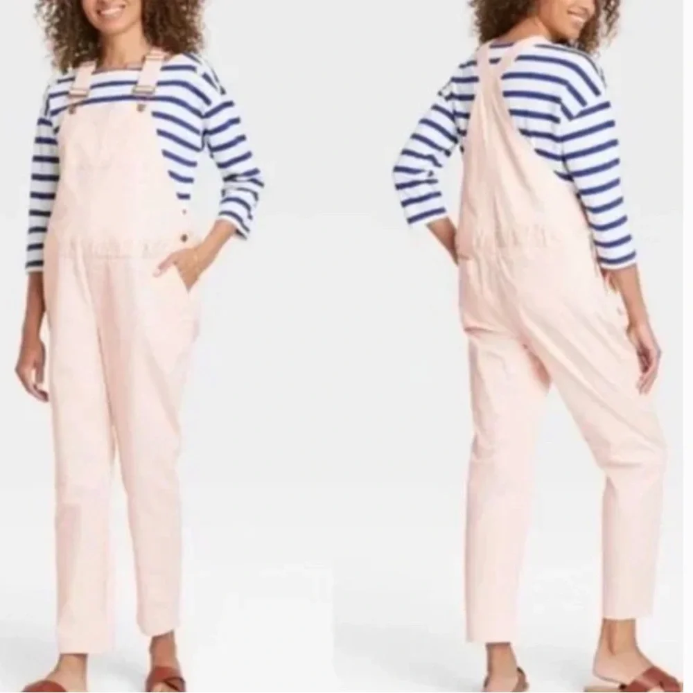 SOLD! Sz 14 The Nines by Hatch Maternity Overalls Light Pink - Picture 1 of 9